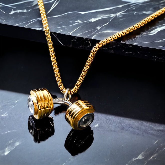 CURVED DUMBBELL NECKLACE