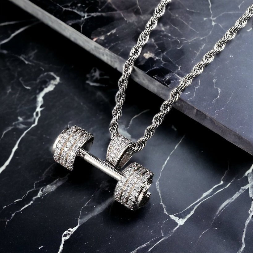 DIAMOND DUMBBELL NECKLACE