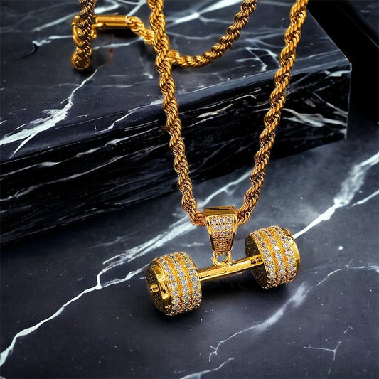 DIAMOND DUMBBELL NECKLACE