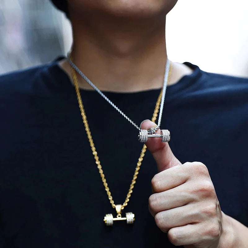 DIAMOND DUMBBELL NECKLACE