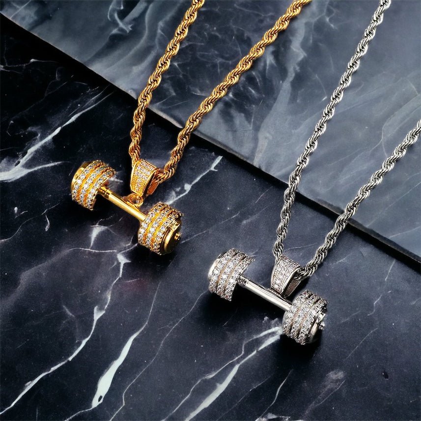 DIAMOND DUMBBELL NECKLACE