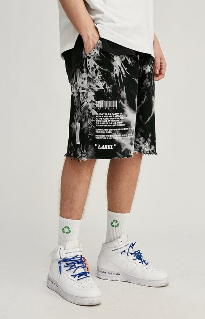 Black Tie Dye Shorts