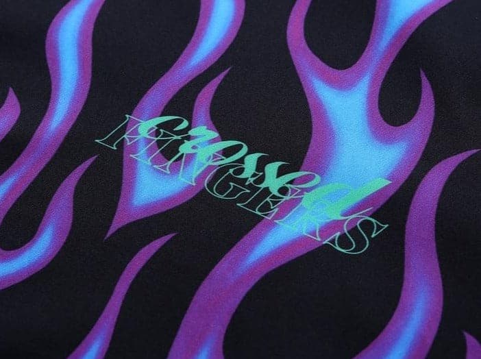 Blue Flames Button Up