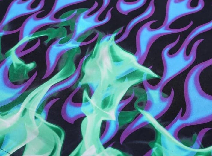Blue Flames Button Up