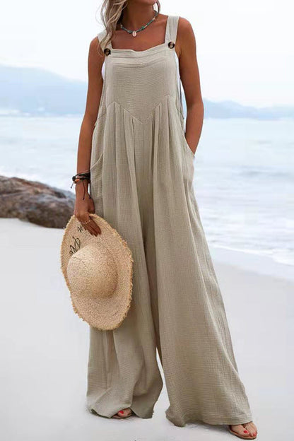 Salopette Bohème Femme Sophia – Coupe Ample et Aérienne avec Bretelles Spaghetti Confortables
