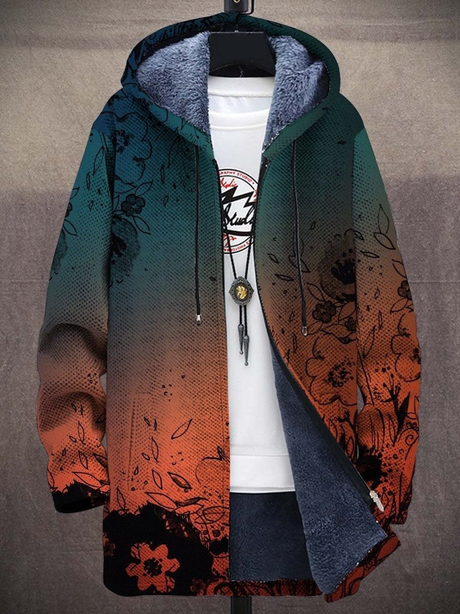 Veste femme à capuche imprimé artistique – veste polaire streetwear chaude