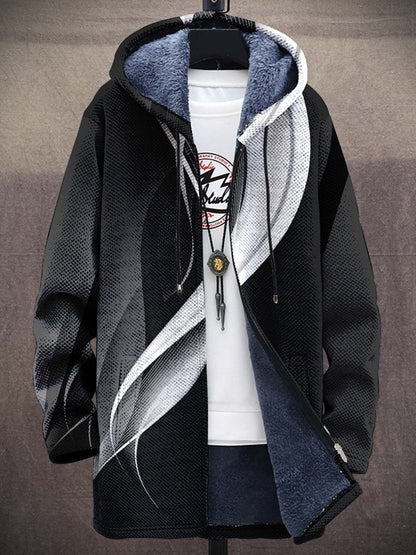 Veste femme à capuche imprimé artistique – veste polaire streetwear chaude