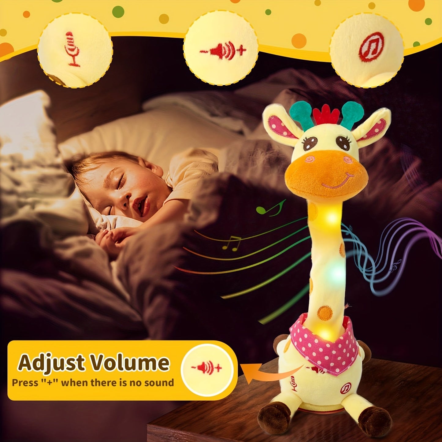 Interactive Dancing & Talking Giraffe Toy | Musical Mimicking Plush for Toddlers