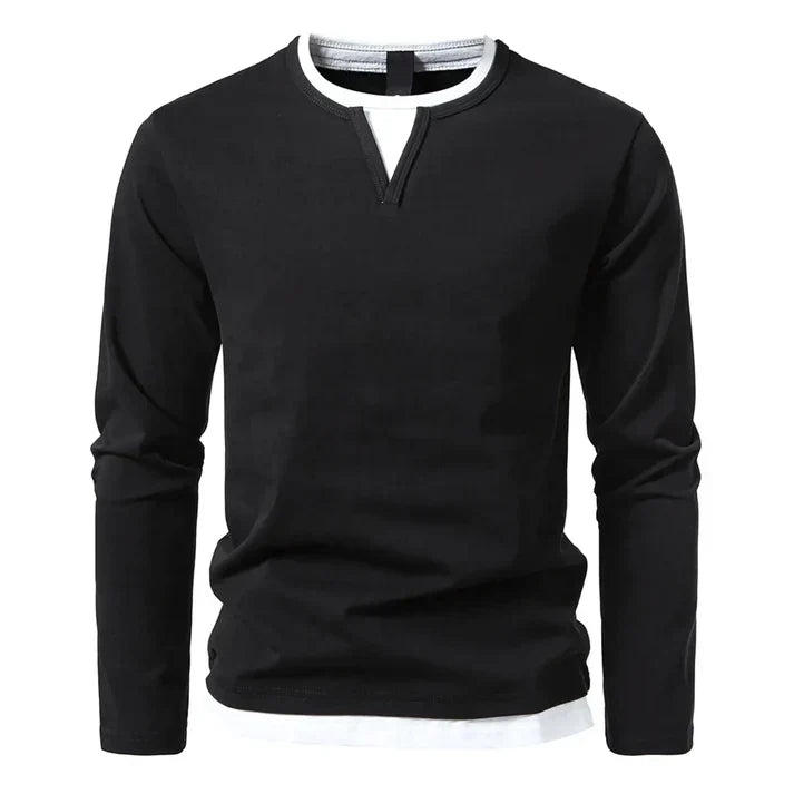 Alwin | Camiseta de manga larga premium de algodón peinado