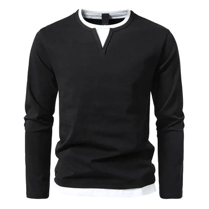 Alwin | Camiseta de manga larga premium de algodón peinado
