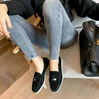 50% RABATT | Schicke Damen-Ledermokassins mit Schnallendetail