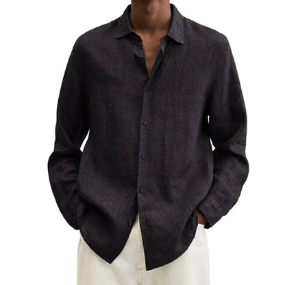 Renaro – Mens Linen Shirt Long Sleeve Slim Fit