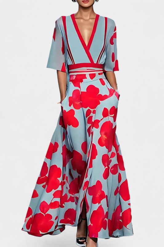 Daphne Vestido Envoltura Floral con Elegancia Atemporal