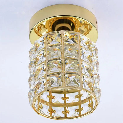 Elara | Plafondlamp – Modern Kristal Design in Goud & Glas