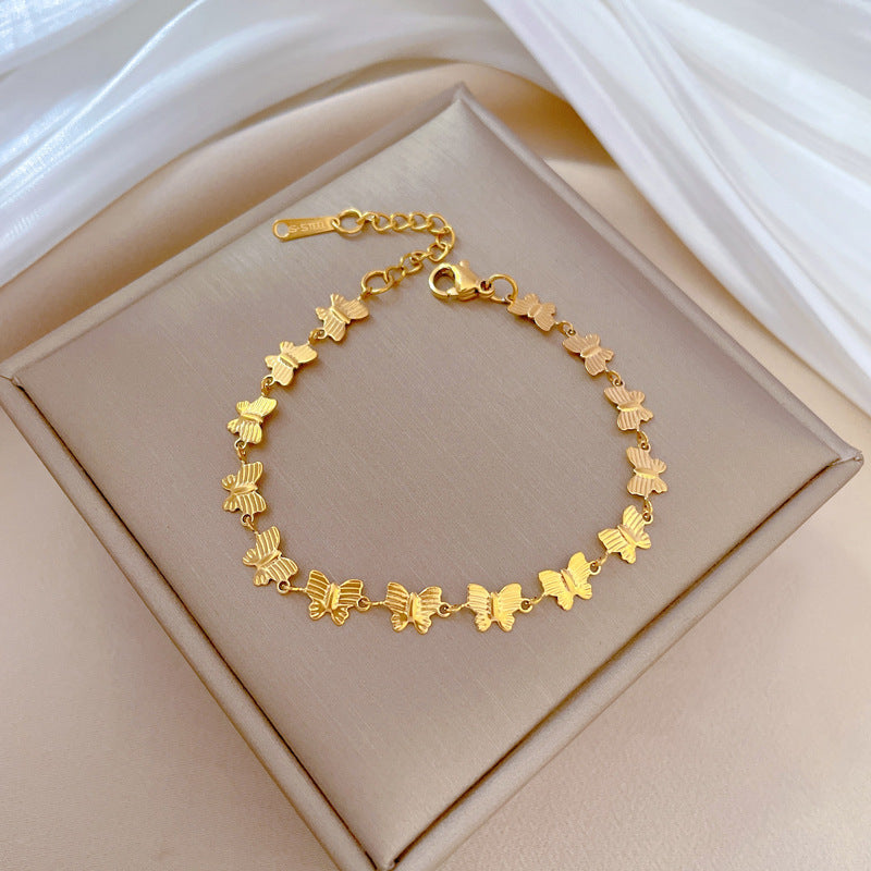 Bia | Pulseira com borboletas (dourada)