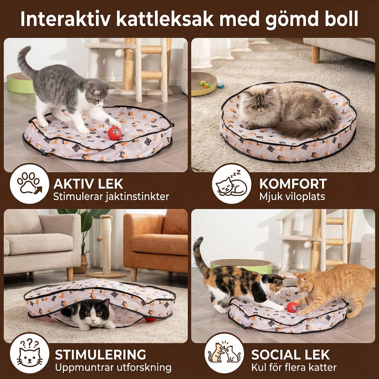 PeekBall – Interactief Kattenspeeltje met Verborgen Bal