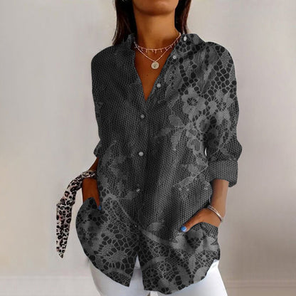 Roxana Blouse Femme – Blouse Fleurie Vintage à Coupe Aérienne & Style Rétro Élégant
