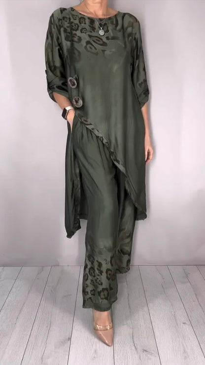 Sudha | Stilvolles Kombi-Set mit lockerem Oberteil und weiter Hose