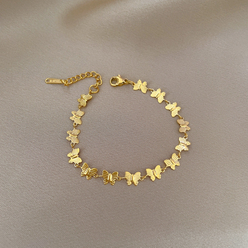 Bia | Pulseira com borboletas (dourada)