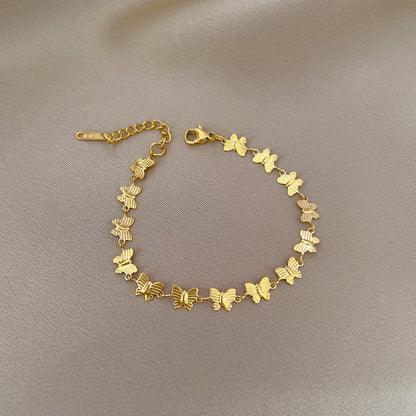 Bia | Pulseira com borboletas (dourada)