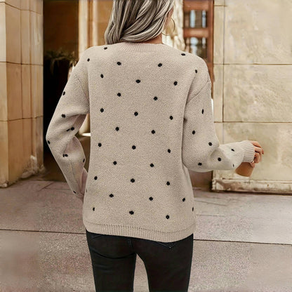 Duval Paris™ | Pull-over tricoté à pois
