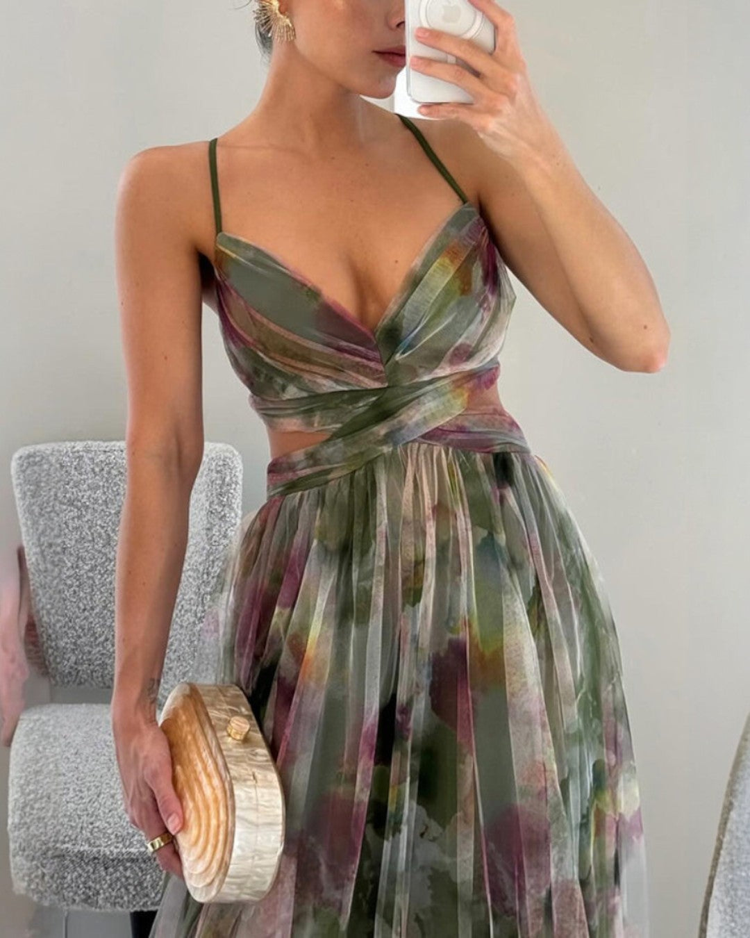 Giselle - Vestido Maxí Encantador con Estampado Floral