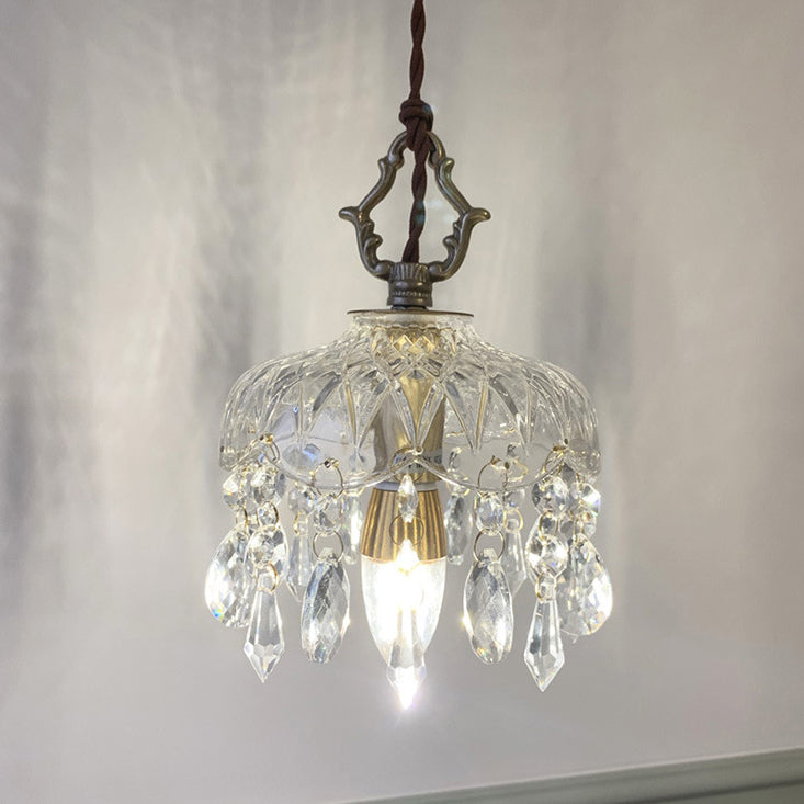 Kristallen Hanglamp Koper E14 Vintage Bloem K9 Kristal Glas Slaapkamer Hal Entree Romantisch Pendellamp Antiek | Restfield
