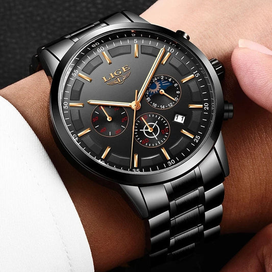 Draven - Mens Military Steel Watch Scratch Resistant Waterproof