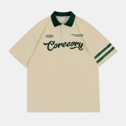 Embroidered Varsity Polo Shirt for Men