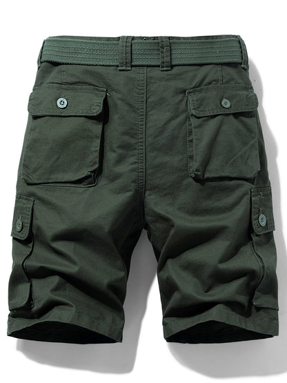 Men's Casual Cargo Shorts with Belt and Pockets