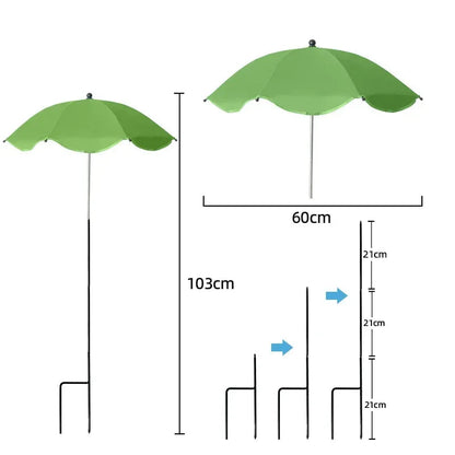 PflanzenSchutzschirm | Einstellbare UV-Abdeckung mit Erdspieß | Wetterfeste Schattenlösung | Ø 60 cm