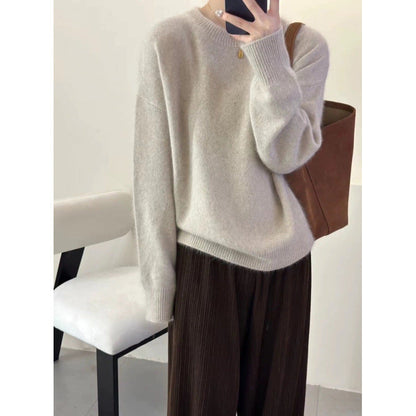 Lussuoso maglione oversize da donna – Maglione ampio in misto mohair