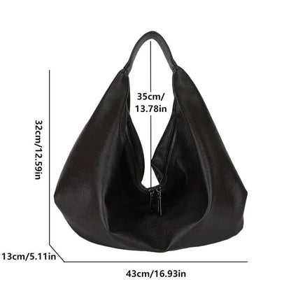 Large Soft Leather Hobo Shoulder Bag