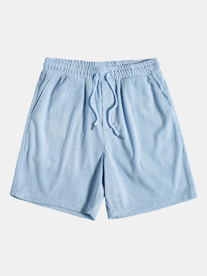 Ethan - Kurzarm Cordhemd Mit Knöpfen Und Shorts Set
