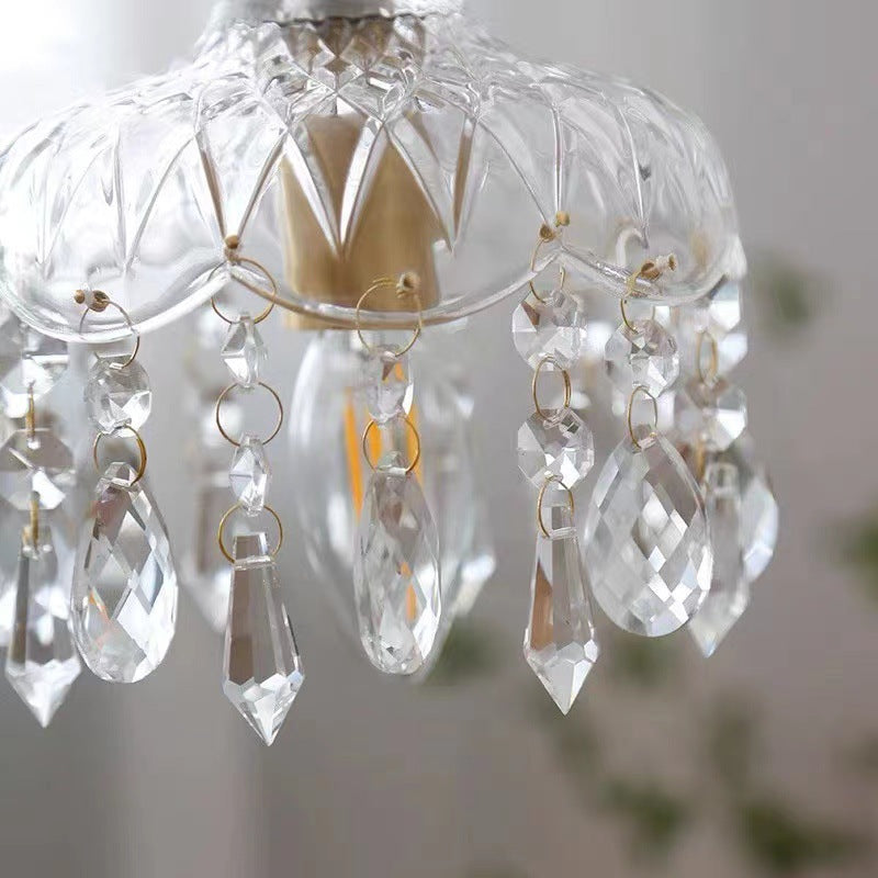 Kristallen Hanglamp Koper E14 Vintage Bloem K9 Kristal Glas Slaapkamer Hal Entree Romantisch Pendellamp Antiek | Restfield