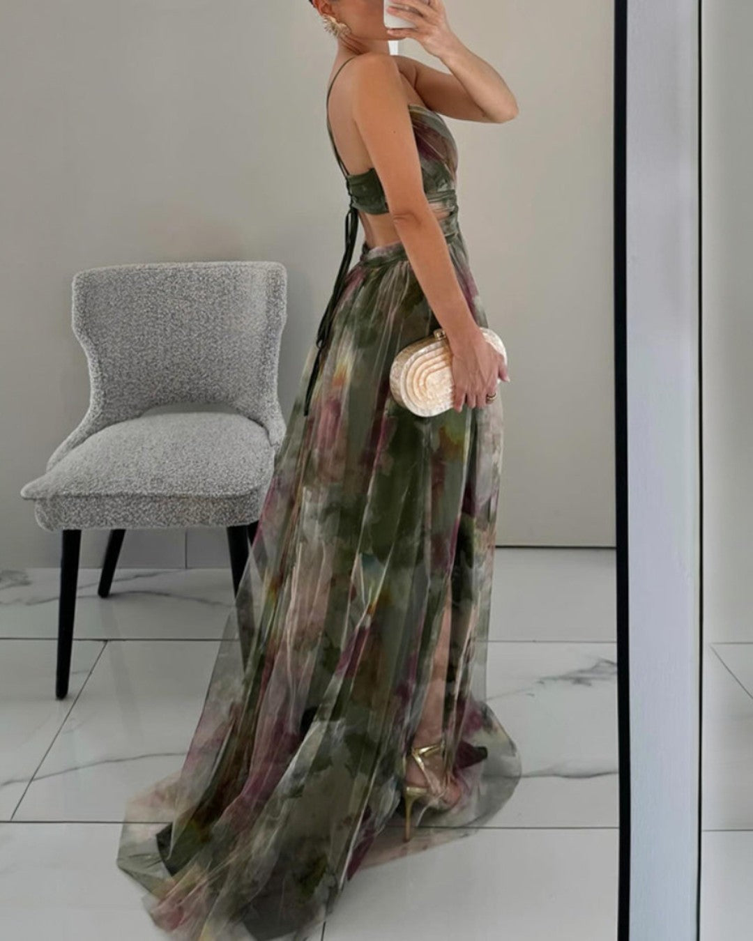 Giselle - Vestido Maxí Encantador con Estampado Floral