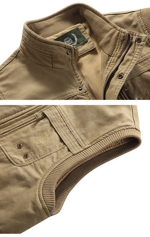Gilet pour Homme Style Vintage à Poches Multiples