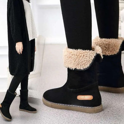 Cassie - Bottes hautes coupe-vent doublées de fourrure avec semelle antidérapante
