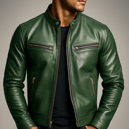 Da Uomo Giacca Vintage in Pelle Eleganza Maschile Senza Tempo