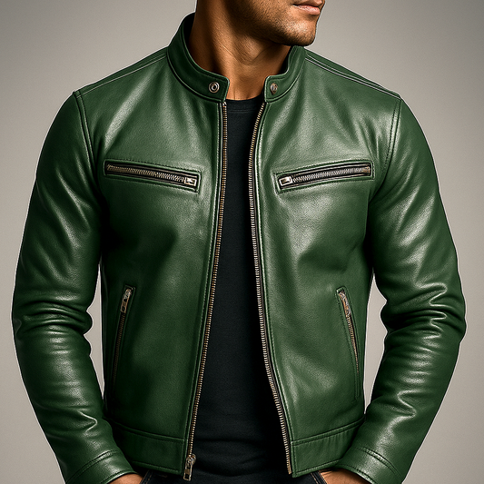 Da Uomo Giacca Vintage in Pelle Eleganza Maschile Senza Tempo