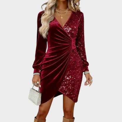 Isla | Shimmer Draped Party Dress
