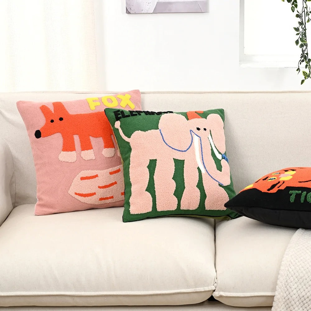 MEELANO Nordisk Pudeovertræk Med Dyremotiver 45x45 Cm Til Sofa Polyester Bomuld