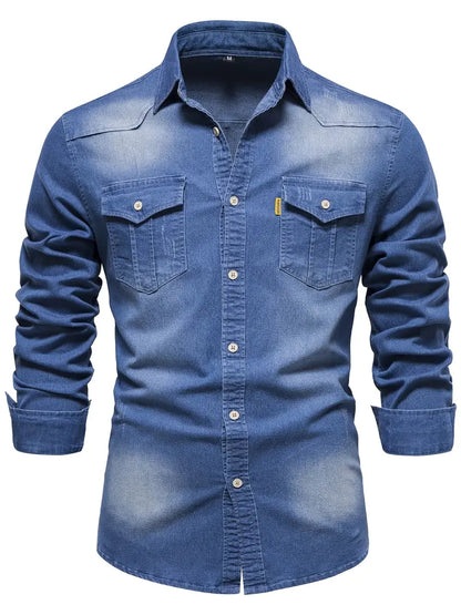 Made Gents | Denim Overhemd | 50% Korting