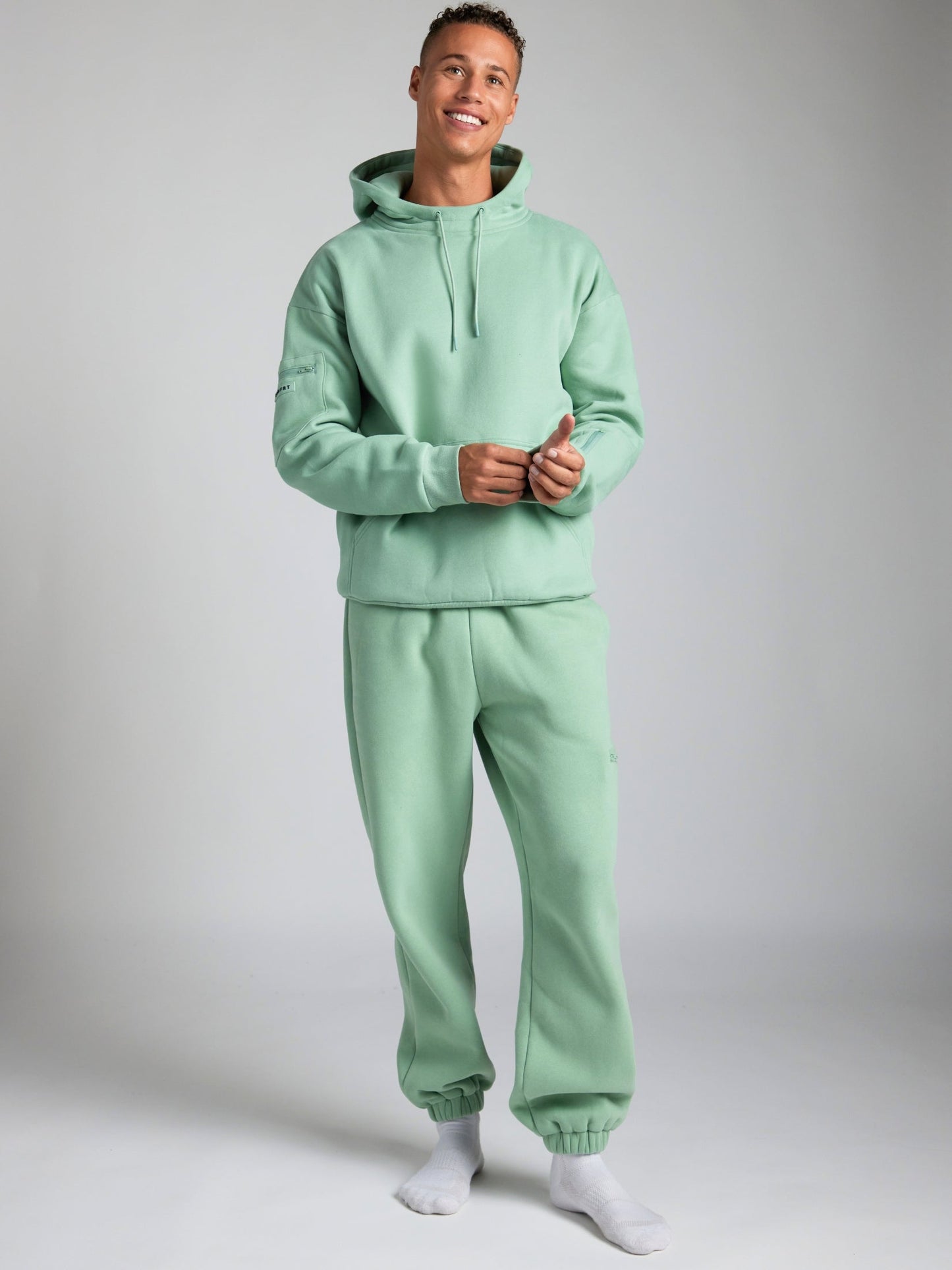 Cozy travel hoodie with airplane mode graphic