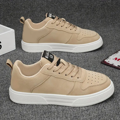 Men's Leather Low Top Sneakers Casual Shoes