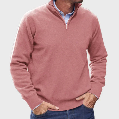 Herren-Pullover mit halbem Reißverschluss – Bequemer klassischer Pullover