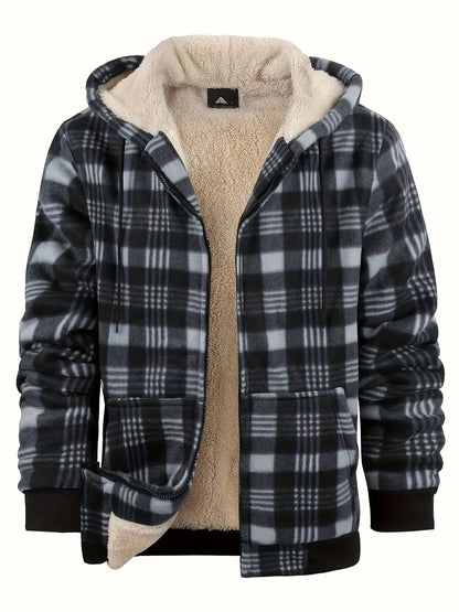 Luthar | Heren fleece hoodiejack voor zware omstandigheden – Warme winterjas met verstelbare capuchon