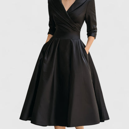 Orla | Women's Formal Long Sleeve A-Line Wrap Dress