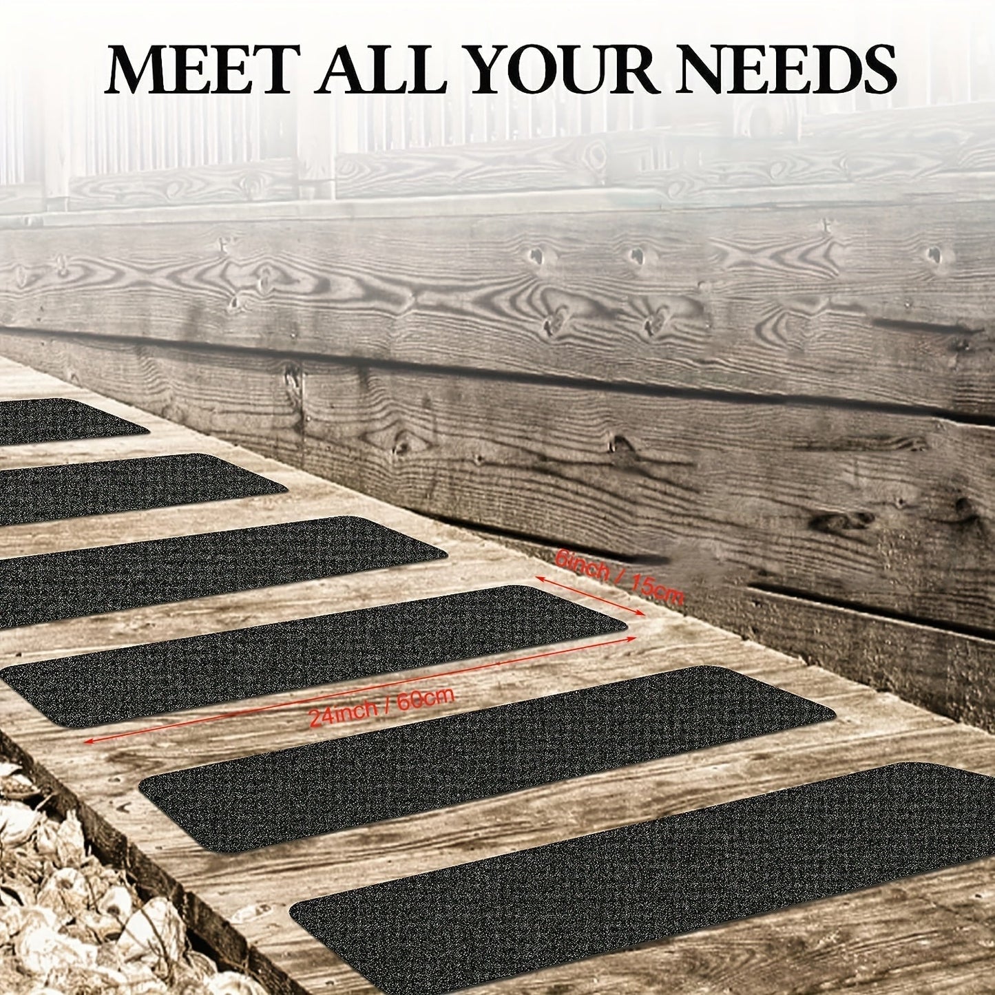 Norvo | 10-Pack Antislip Trapstrips – 80-Grip Zware Rubber voor Binnen & Buiten