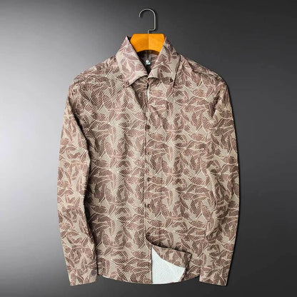 JVance® Signature Series Leaf Motif Jacquard Seersucker Shirt